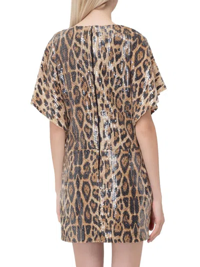 In The Mood For Love Dress With Sequins And Leopard Print In Brown