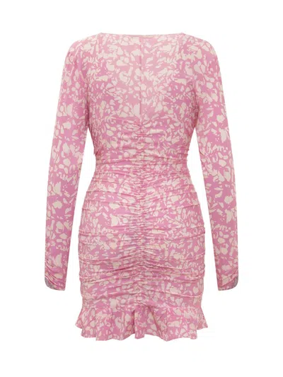 Isabel Marant Lara V-neck Floral Mini Dress In Pink