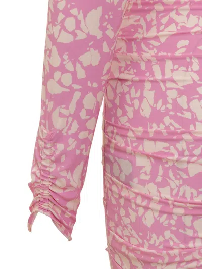 Isabel Marant Lara V-neck Floral Mini Dress In Pink