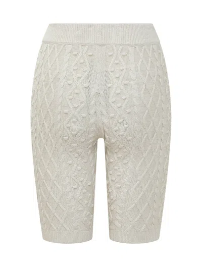Loulou Studio Off-white Silk & Linen Musa Shorts In White