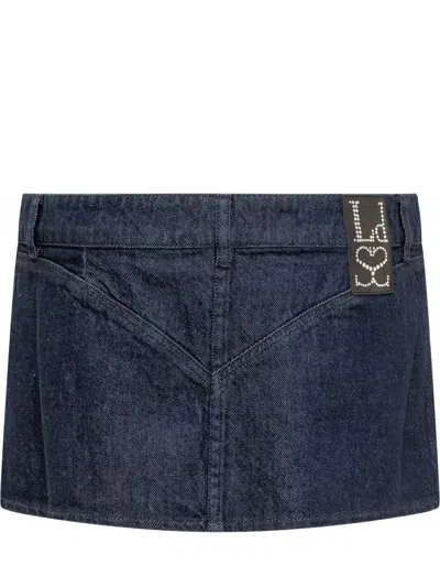 Ludovic De Saint Sernin Laceup Mini Skirt In Blue
