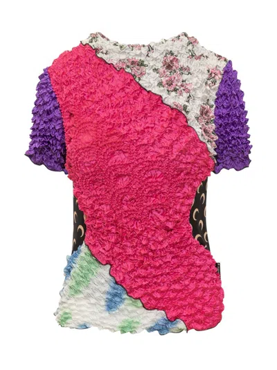 Marine Serre Popcorn Patchwork T-shirt In Multicolor