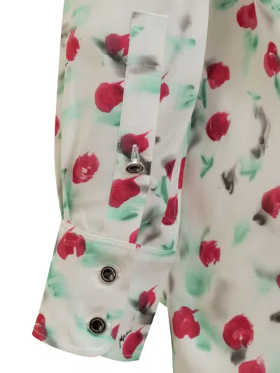 Marni Floral Print Viscose Shirt In White