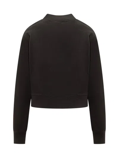 Palm Angels Black Cotton Sweatshirt In Black
