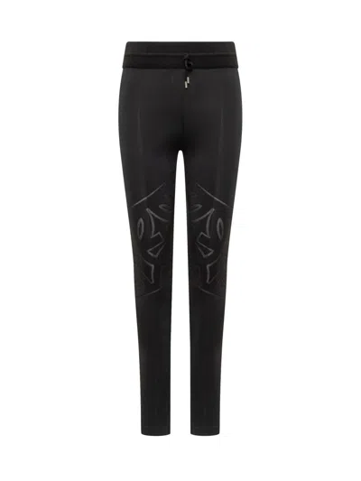 Ferragamo Logo-detail Drawstring Leggings In Black
