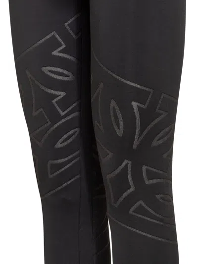 Ferragamo Logo-detail Drawstring Leggings In Black