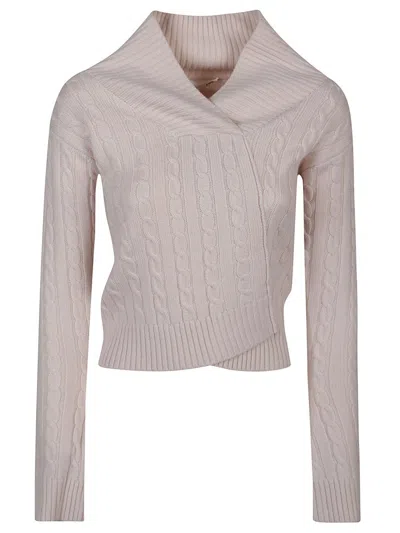 Victoria Beckham Wrap Detail Sweater In White