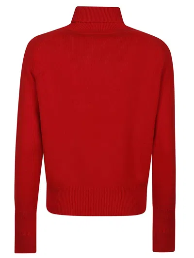 Victoria Beckham Wool Double Layer Top With Sheer Underlay In Red