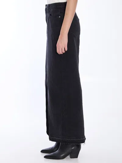 Paige Angela Denim Maxi Skirt In Black