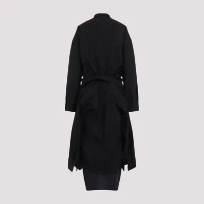 Balenciaga Maxi Layered Shirt Dress In Black