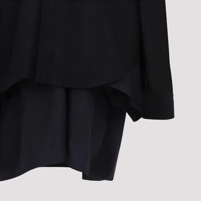 Balenciaga Maxi Layered Shirt Dress In Black