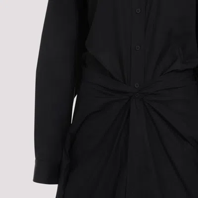 Balenciaga Maxi Layered Shirt Dress In Black