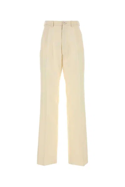 Maison Margiela Cream Mohair Blend Pant In Neutral