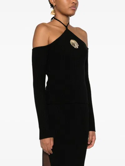 Giuseppe Di Morabito Seashell-brooch Sweater In Black