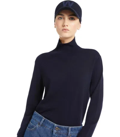 Weekend Max Mara Kiku Blue Turtleneck Jumper In Blue