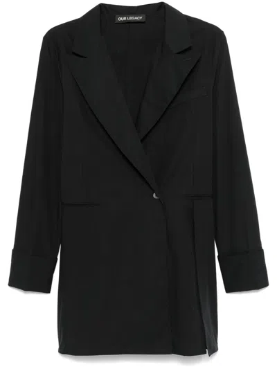 Our Legacy Blazer Shirt In Ripe Black Poplin