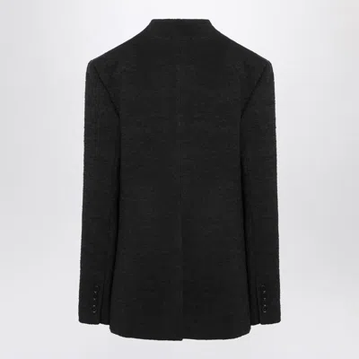 Loulou Studio Single-button Round-neck Pullover Jacket In Black