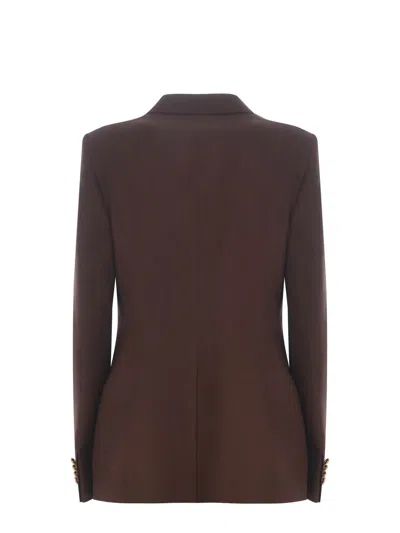 Tagliatore Double-breasted Brown Jacket In Linen Women In Brown