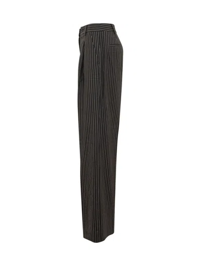 Michael Kors Navy Blue Pleated Pants In Black