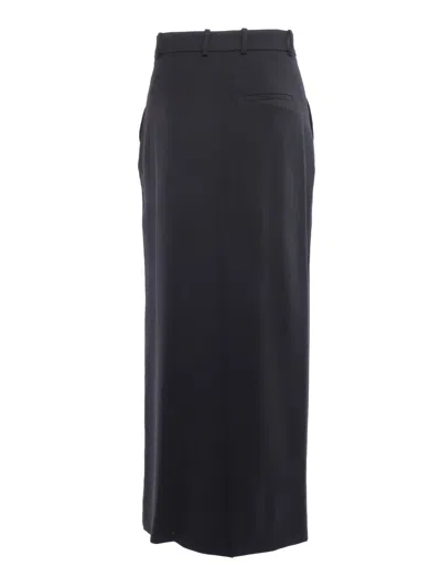 P.a.r.o.s.h Black Pants With Wide Leg And Elastic Rear Waist In Tech Fabric Woman In Black