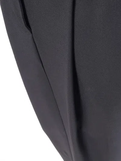P.a.r.o.s.h Black Pants With Wide Leg And Elastic Rear Waist In Tech Fabric Woman In Black