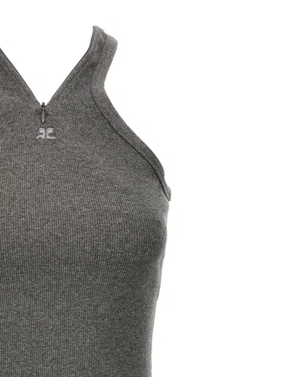 Courrèges Courreges 'criss Cross 90's Mini' Dress In Gray