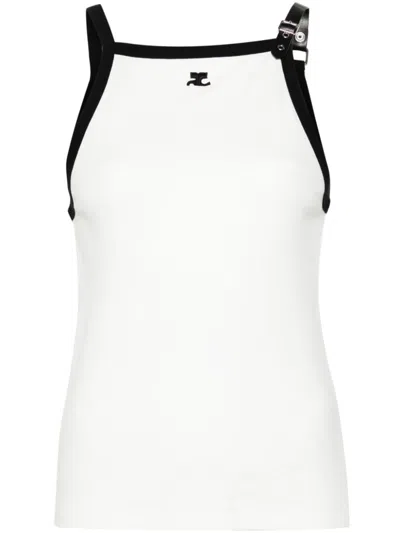 Courrèges Topwear In Heritage White / Black