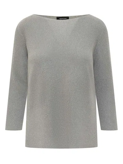 Fabiana Filippi Ribbed Oversized Jumper In Silver