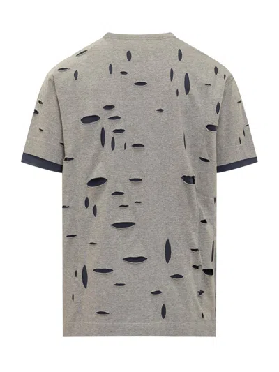 Givenchy Distressed Crewneck T-shirt In Grey
