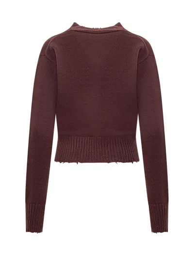 Stella Mccartney V-neck Distressed Jumper In Red