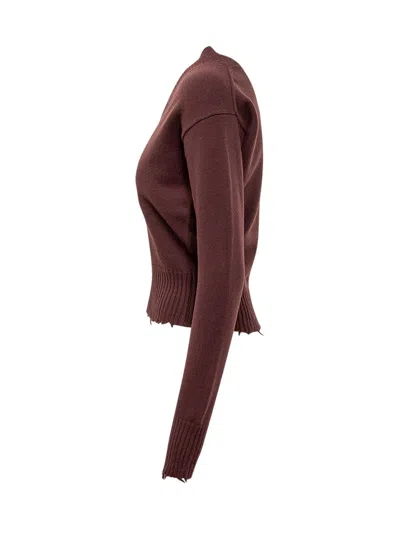 Stella Mccartney V-neck Distressed Jumper In Red