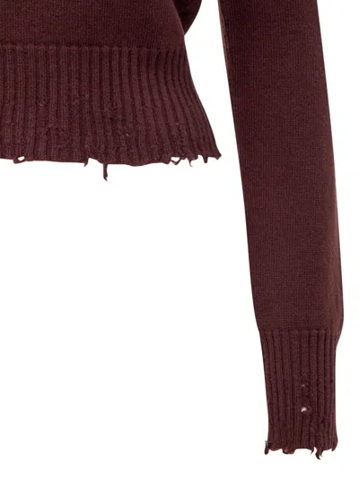 Stella Mccartney V-neck Distressed Jumper In Red