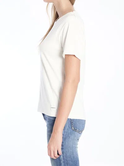 Saint Laurent Logo-patch Crewneck T-shirt In White