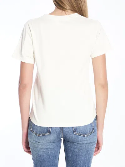 Saint Laurent Logo-patch Crewneck T-shirt In White