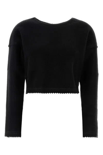 Max Mara Maglione Crespo In Misto Lana Nera Donna In Black