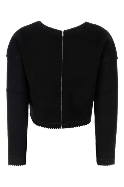 Max Mara Maglione Crespo In Misto Lana Nera Donna In Black