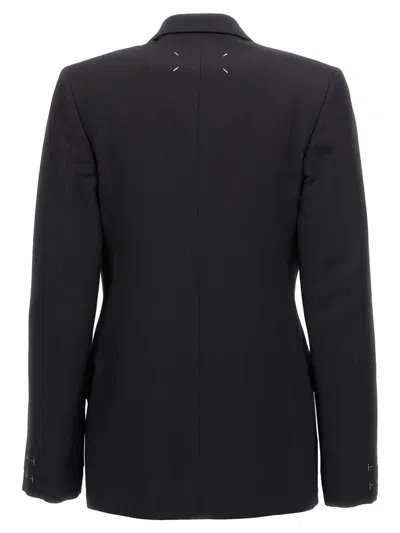 Maison Margiela Double-breasted Blazer Blazer And Suits Black In Black