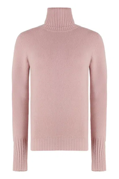 The (alphabet) Turtleneck Cashmere Jumper In Pink