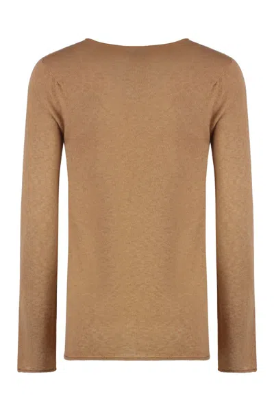 The (alphabet) Crew Neck Sweater In Brown