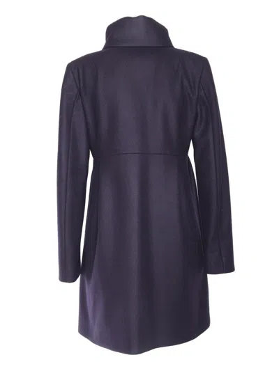 Fay High Collar Long Sleeves Mid-length Coat In Blue