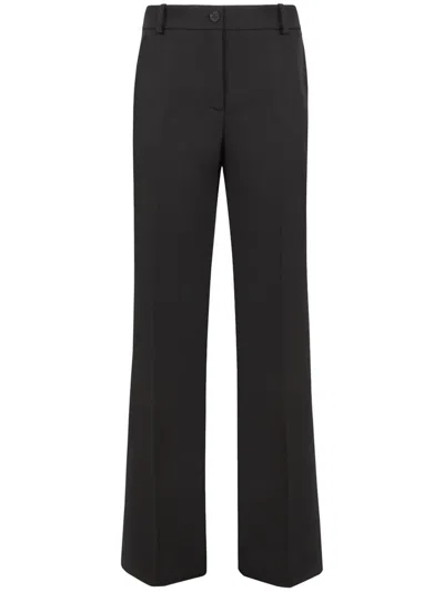 P.a.r.o.s.h Blue Pants With Wide Leg And Elastic Rear Waist In Tech Fabric Woman In Black