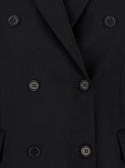P.a.r.o.s.h Black Double-breasted Jacket With Peak Revers In Black