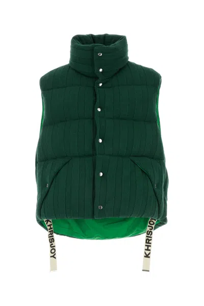 Khrisjoy Men's Puff Knitted Padded Bodywarmer In Emerald