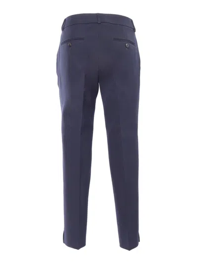Peserico Pleated Zipper Casual Pants In Blue