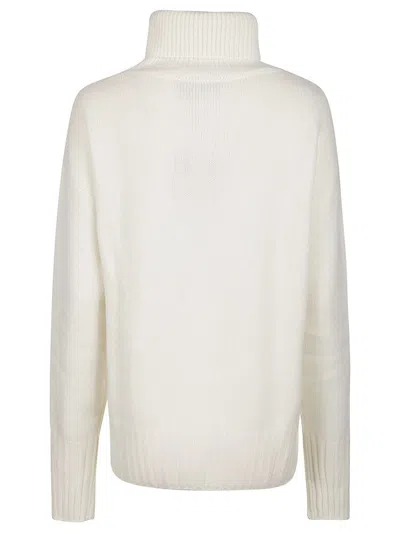Wild Cashmere Beatrix Boxy Turtle Neck Sweater In White