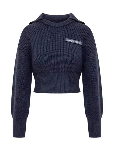 Marine Serre Sweater With Logo In Blue