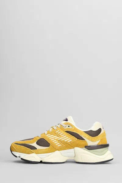 New Balance 9060 Sneakers In Yellow Suede And Fabric In Yellow