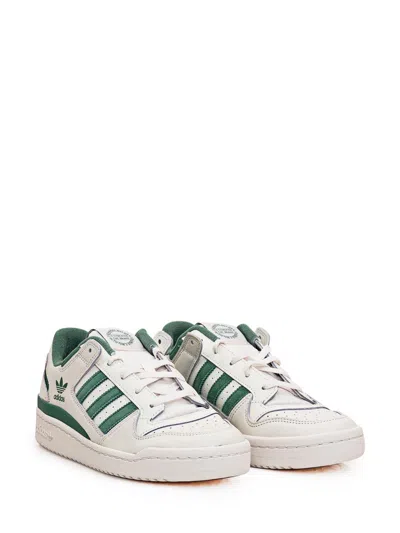 Adidas Originals White & Green Forum Low Sneakers In White