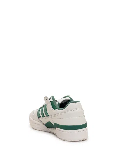Adidas Originals White & Green Forum Low Sneakers In White