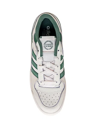 Adidas Originals White & Green Forum Low Sneakers In White